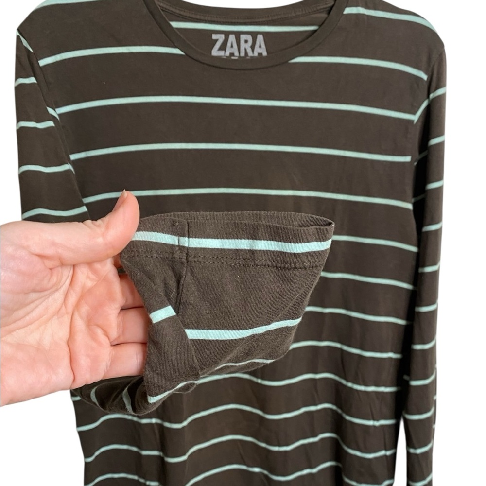 Zara Brown and White Striped Top - Picture 2 of 7
